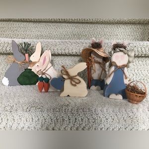 🐰 Country Wooden Bunnies Set.